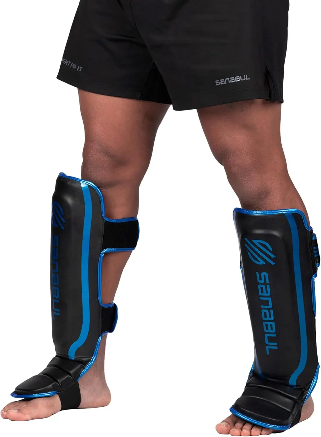 Essential Kickboxing Shin Guards with Hook & Loop Straps Shin Pads for MMA Muay Thai and Martial Arts