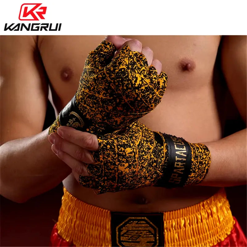 One Pair Boxing Bandage Wrist Straps Sports Sanda Taekwondo Hand Gloves Wraps Bandagem Muay Thai 3M 5M Bandage