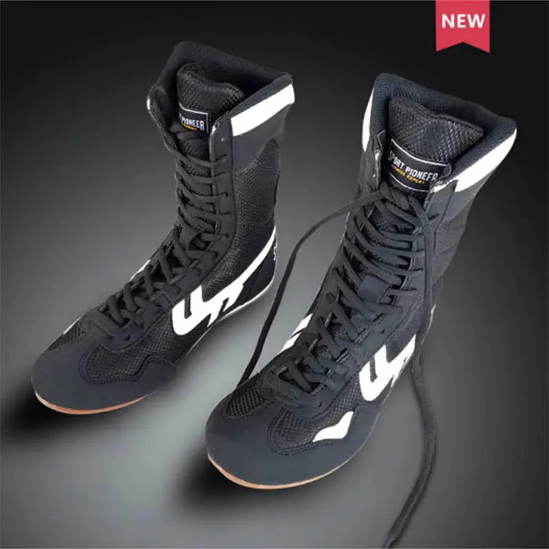 Anti-Slipping Sport Boxing Shoes Boots High Ankle Professional Protecting High-Top Rubber Sneakers for Men Women