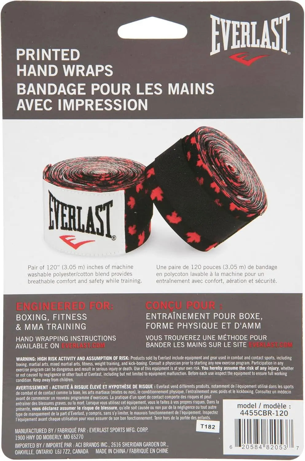 Canadiana Printed Black/Red Handwraps - Set of 2