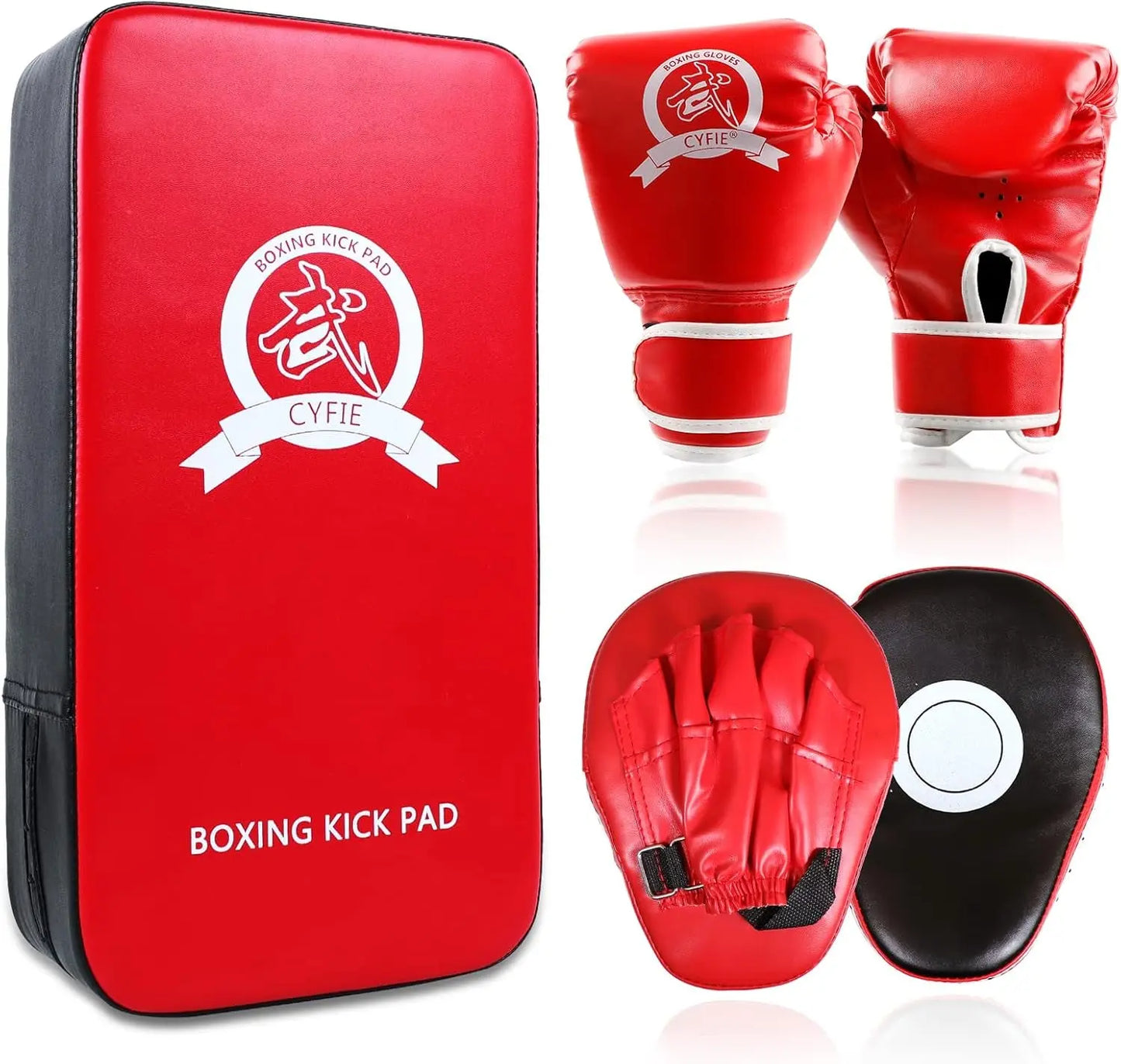 Boxing Equipment for Kids, Kicking Shields Pads Training Gloves Punching Mitts Sparring Gear for Karate, Muay Thai, Taekwondo, Martial Arts Home Gym Workout, Karate Kick Pads for Toddler, Youth