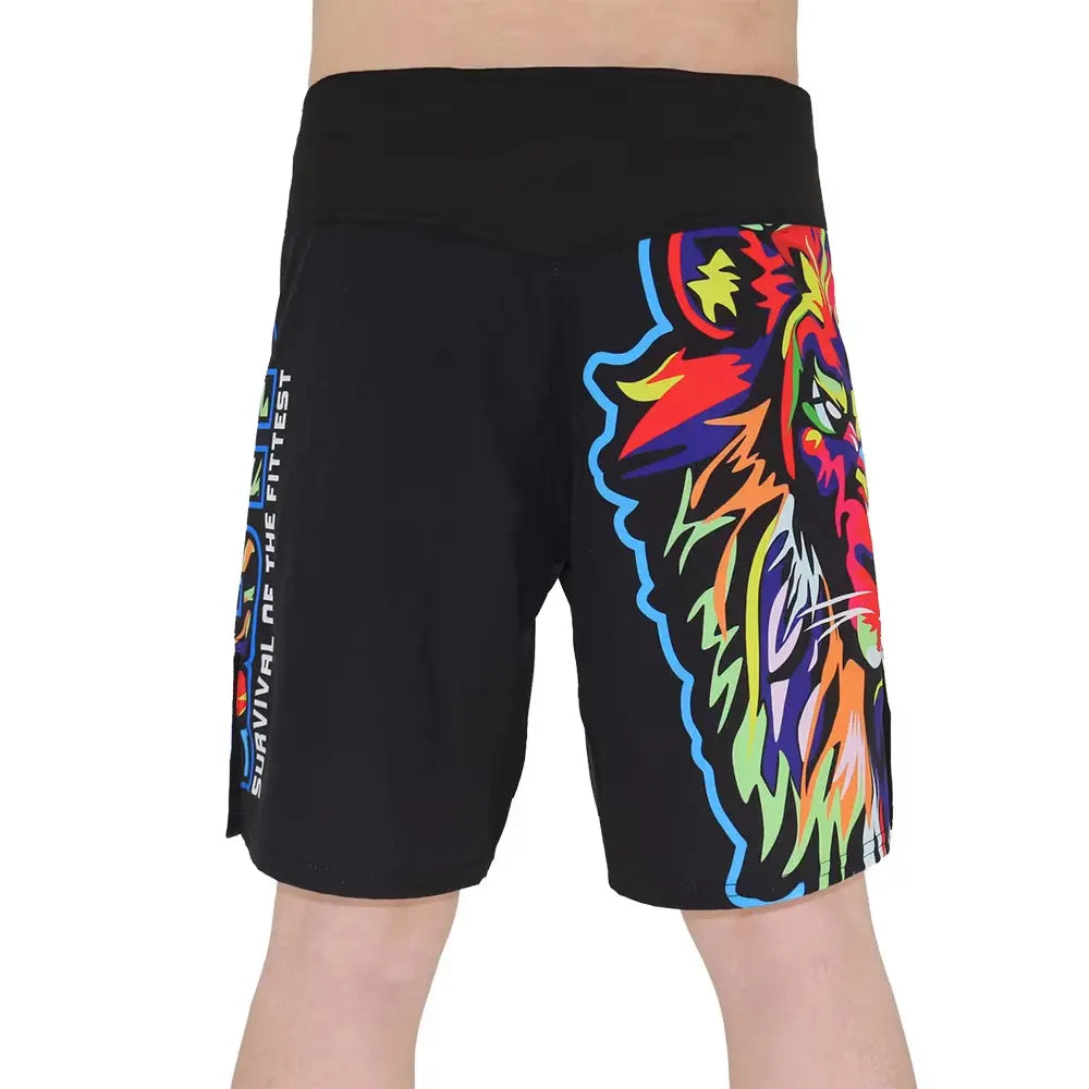 SOTF Color Tiger Print Breathable Fitness Ferocious Mma Shorts Fighting Tiger Muay Thai Boxing Shorts Kickboxing Sanda Short Mma