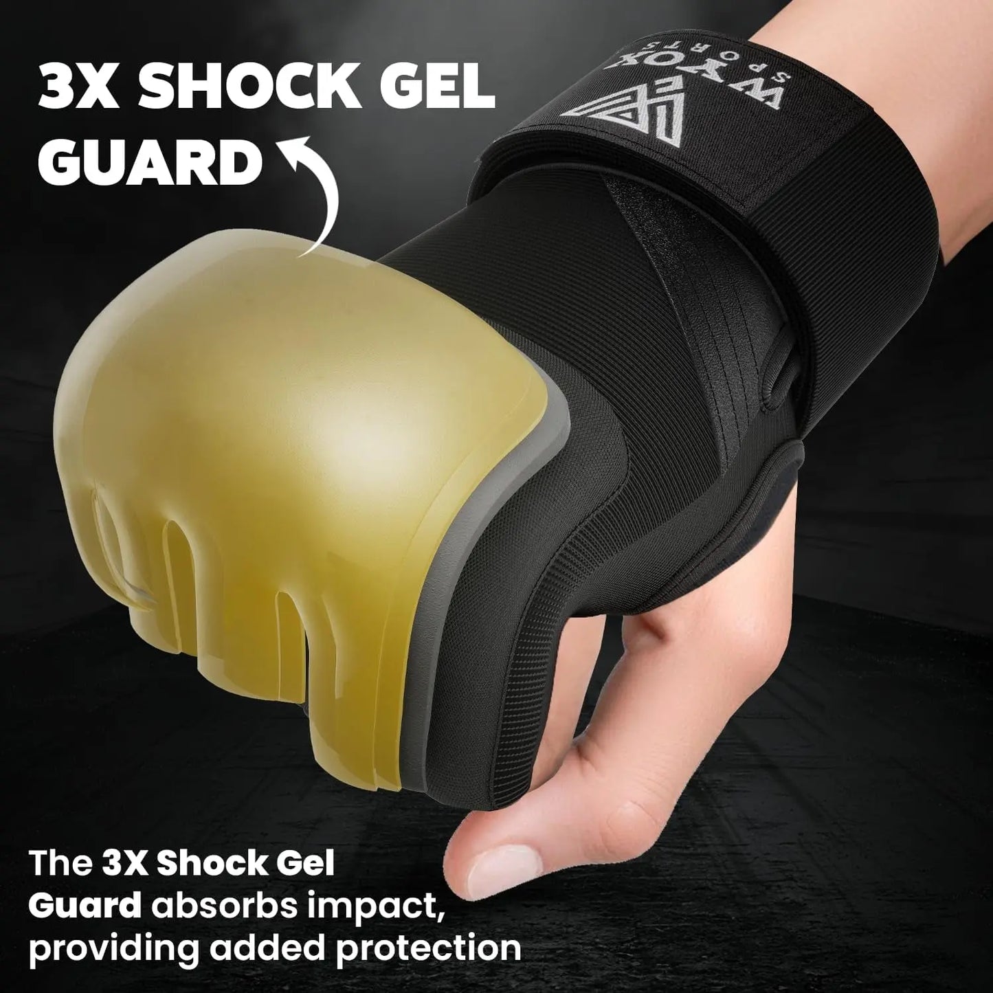 Gel Boxing Hand Wraps Inner Gloves for Men & Women, 80Cm Quick Wrist Wraps Guard, Padded Knuckle Protection for Muay Thai MMA Kickboxing Punching Bag Gloves, Hand Wraps for Boxing & Martial Arts