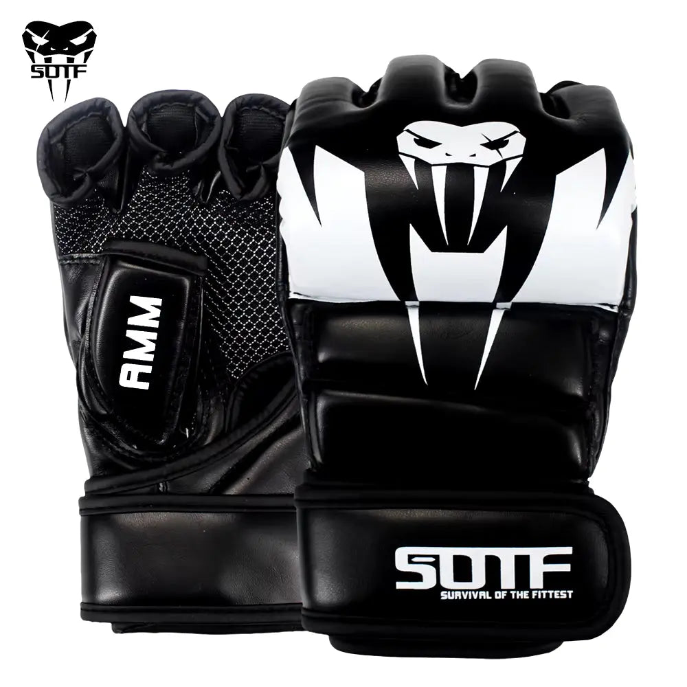 SOTF Adults MMA Venomous Snake Multicolor Boxing Gloves MMA Tiger Muay Thai Gloves Muay Thai Boxing Fight Glove Sanda Pads Box